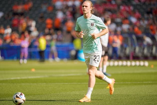SOCCER - UEFA EURO, EM, Europameisterschaft,Fussball 2024 BERLIN,GERMANY,25.JUN.24 - UEFA EURO 2024, group stage, Austria vs Netherlands. Image shows Patrick Wimmer (AUT) during warm up.  GEPAxpictures xJohannesxFriedl