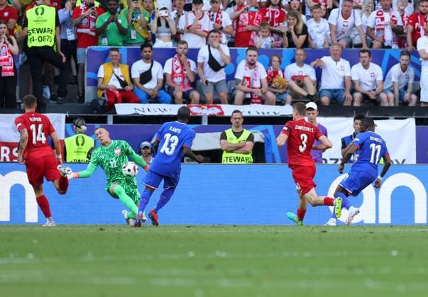 Lukasz Skorupski of Poland saves a shot from Ousmane DembÃ lÃ of France France v Poland, UEFA European Championship, EM, Europameisterschaft 2024, Group D, Football, BVB Stadion, Dortmund, Germany, 25 Jun 2024 EDITORIAL USE ONLY No use with unauthorised audio, video, data, fixture lists, club league logos or live services. Online in-match use limited to 120 images, no video emulation. No use in betting, games or single club league player publications.  Copyright: xPaulxCurrie Shutterstockx 14555523br