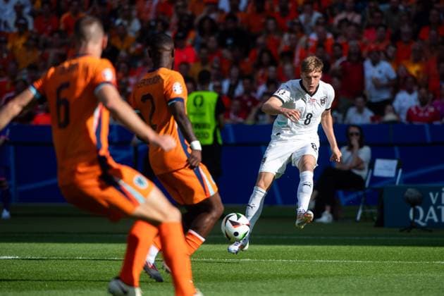 Alexander Prass Austria, 08 on the ball at the cross in front of goal for 0 1, GER, Netherlands NED vs Austria AUT , European Football Championship, UEFA EURO 2024, Group D, Matchday 3, 25 06 2024 GER, Netherlands NED vs Austria AUT , European Football Championship, UEFA EURO 2024, Group D, Matchday 3, 25 06 2024 Berlin Copyright: xEibner-Pressefoto Memmlerx EP_MMR