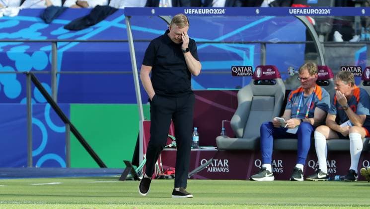 Coach Ronald Koeman thoughtfully disappointed Disappointment Sport Football Soccer European Championship Euro 2024 European Championship Men Season 2023 2024 25 06 2024 Netherlands NED vs Austria AUT in Berlin DFL regulations prohibit any use of photographs as image sequences and or quasi video