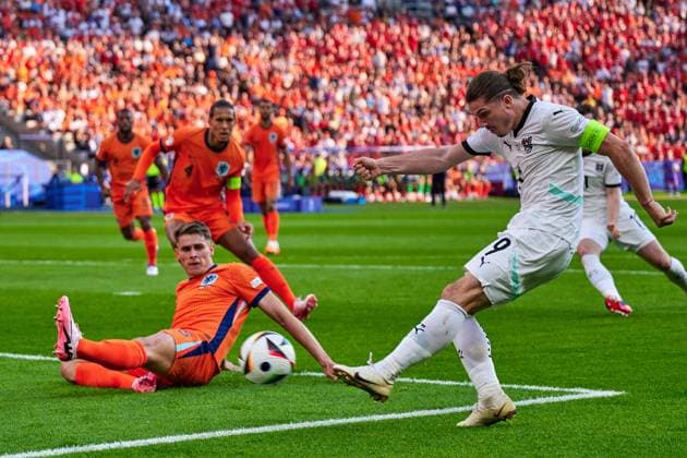 Marcel Sabitzer Austria, 09 , to score at 3 2, GER, UEFA Euro 2024, Mens Football, UEFA EURO 2024 Matchday 3, Group D, Netherlands vs Austria, Netherlands vs Austria, 25 06 2024 GER, UEFA Euro 2024, Mens Football, UEFA EURO 2024 Matchday 3, Group D, Netherlands vs Austria, Netherlands vs Austria, 25 06 2024 Berlin Copyright: xEibner-Pressefotox xClaudiusxRauchx EP_CRH