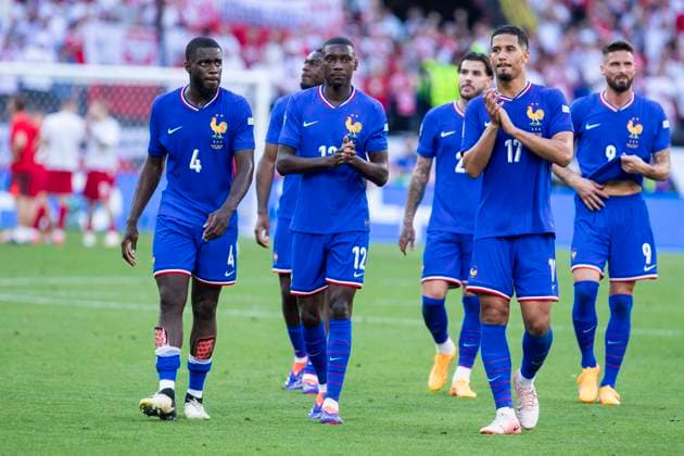 UEFA EURO 2024 France Poland 25 06 2024 Dayot Upamecano France, 4 , Randal Kolo Muani France, 12 , William Saliba France, 17 UEFA EURO 2024 France Poland BVB Stadion Dortmund, Dortmund, on 25 06 2024 Copyright: xBEAUTIFULxSPORTS Meuselx