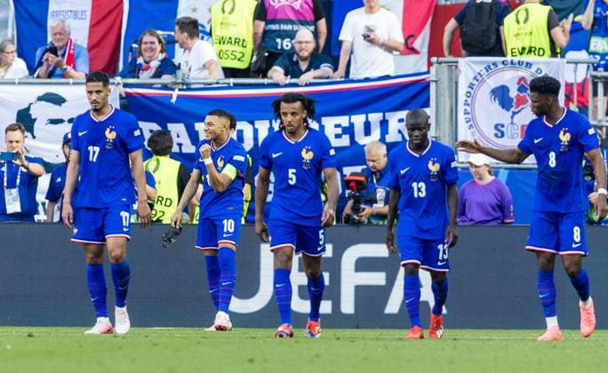 25th June 2024; BVB Stadion Dortmund, Dortmund, Germany; Euro 2024 Group D Football, France versus Poland; Kylian Mbappe (FRA) celebrates as he scores from a penalty kick in the 56th minute past Lukasz Skorupski (POL)  ActionPlus12660525 FotoxOlimpik
