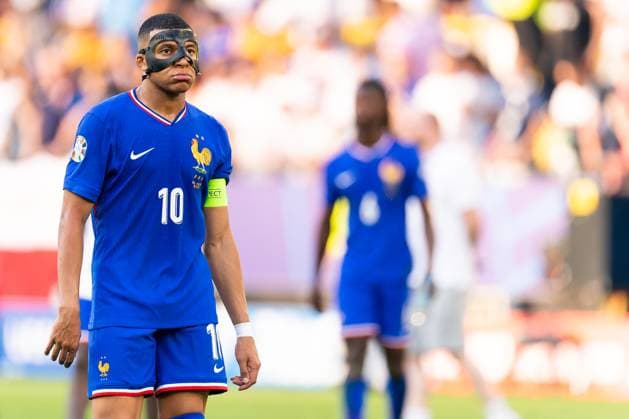 2024-06-25 France v Poland - Group D - UEFA EURO, EM, Europameisterschaft,Fussball 2024 DORTMUND, GERMANY - JUNE 25: Kylian Mbappe of France looks dejected during the Group D - UEFA EURO 2024 match between France and Poland at BVB Stadion Dortmund on June 25, 2024 in Dortmund, Germany. (Photo by Joris Verwijst BSR Agency) Dortmund Germany Content not available for redistribution in The Netherlands directly or indirectly through any third parties. Copyright: xBSRxAgencyx