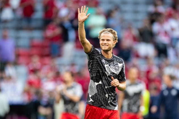 UEFA EURO 2024 Denmark Serbia 25 06 2024 Morten Hjulmand Denmark, 21 UEFA EURO 2024 Denmark Serbia Munich Football Arena, Munich 25 06 2024 Copyright: xBEAUTIFULxSPORTS Buriakovx