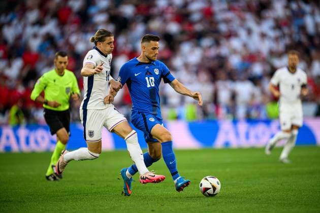 COLOGNE, GERMANY - 25 JUNE, 2024: The football match of EURO 2024 England vs Slovenia at Cologne Stadion  Copyright: xVITALIIxKLIUIEVx