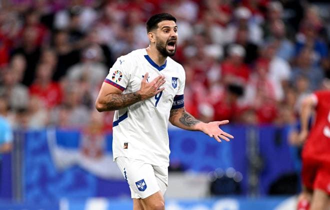 Football Euro 2024 Group C 25 06 2024 Denmark Serbia Aleksandar Mitrovic Serbia