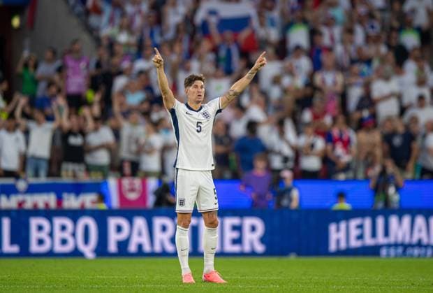 Football, Men, Season 2023 24, Euro 2024 Group C 3 Matchday in Cologne, England Slovenia, John Stones England , 25 06 2024, Copyright: xSebastianxRäppold MatthiasxKochx