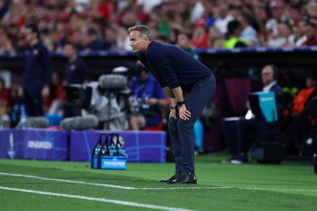 Soccer UEFA EURO 2024 Group Stage 3 Matchday Denmark Serbia on 25 06 2024 at the Munich Football Arena in Munich Kasper Hjulmand Coach Head Coach Denmark xMSx