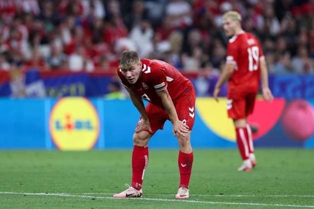 Soccer UEFA EURO 2024 Group Stage 3 Matchday Denmark Serbia on 25 06 2024 at the Munich Football Arena in Munich Rasmus Hojlund Denmark xMSx