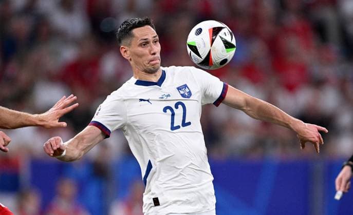 Football Euro 2024 Group C 25 06 2024 Denmark Serbia Sasa Lukic Serbia