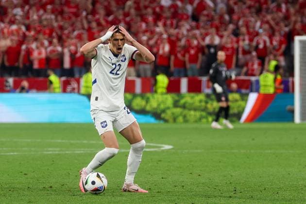 Sasa Lukic 22 Serbia , Denmark vs Serbia, Football, UEFA Euro 2024, Group stage, Matchday 3, 25 06 2024 Munich Bavaria Germany Copyright: xkolbert-press ChristianxKolbertx