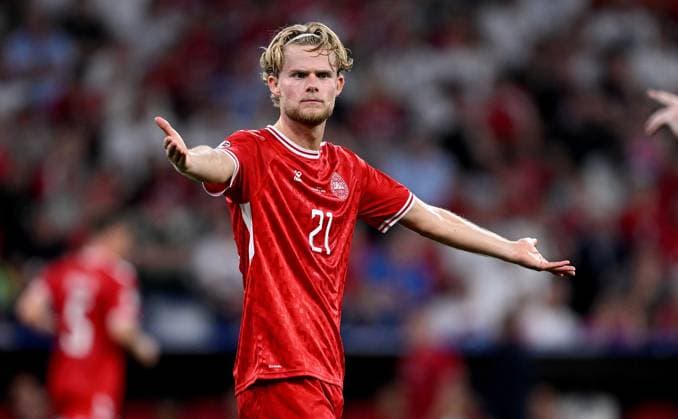 Football Euro 2024 Group C 25 06 2024 Denmark Serbia Morten Hjulmand Denmark