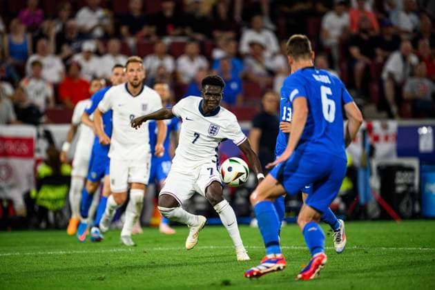 COLOGNE, GERMANY - 25 JUNE, 2024: The football match of EURO 2024 England vs Slovenia at Cologne Stadion  Copyright: xVITALIIxKLIUIEVx