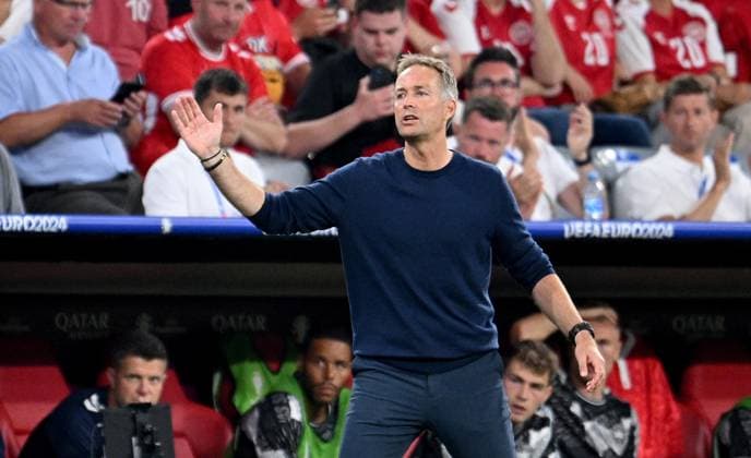 Football Euro 2024 Group C 25 06 2024 Denmark Serbia Coach Kasper Hjulmand Denmark