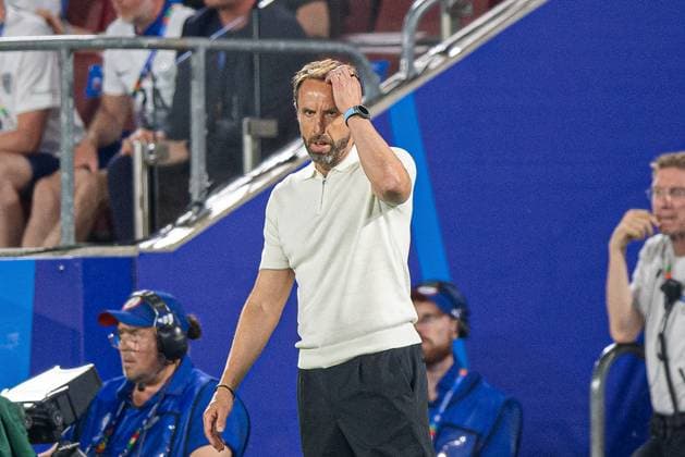 Football, Men, Season 2023 24, Euro 2024 Group C 3 Matchday in Cologne, England Slovenia, Coach Gareth Southgate England , 25 06 2024, Copyright: xSebastianxRäppold MatthiasxKochx