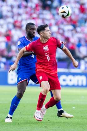 UEFA EURO 2024 France Poland 25 06 2024 Dayot Upamecano France, 4 , Robert Lewandowski Poland, 9 UEFA EURO 2024 France Poland BVB Stadion Dortmund, Dortmund, on 25 06 2024 Copyright: xBEAUTIFULxSPORTS Meuselx