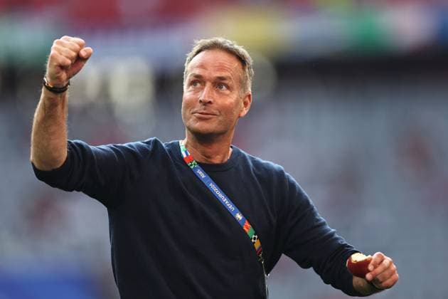 Kasper Hjulmand Coach (Denmark) during the UEFA EURO, EM, Europameisterschaft,Fussball Germany 2024 match between Denmark 0-0 Serbia at Munich Football Arena on June 25, 2024 in Munich, Germany. Noxthirdxpartyxsales  (257681832)