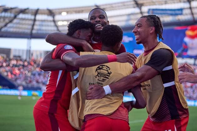 RECORD DATE NOT STATED Copa America USA 2024 Peru vs Canada Jonathan David celebrates his goal 0-1 of Canada during the game between Peru and Canada as part of the CONMEBOL Copa America USA 2024 group A, at Childrens Mercy Park Stadium, on June 25, 2024 in Kansas City, Kansas, United States. KANSAS CITY KANSAS UNITED STATES  Copyright: xJosexLuisxMelgarejox 20240625190856_CA_GA_2024_PER_CAN_DAVID206