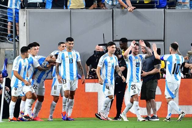 RECORD DATE NOT STATED Copa America USA 2024 Chile 0-1 Argentina Lautaro Martinez celebrates his goal 0-1 of Argentina during the game between Chile and Argentina as part of the CONMEBOL Copa America USA 2024 group A, at MetLife Stadium, on June 25, 2024 in East Rutherford, New Jersey, United States. EAST RUTHERFORD NEW JERSEY UNITED STATES  Copyright: xAdrianxMaciasx 20240625221159_CA_GA_2024_CHI_ARG_MARTINEZ86