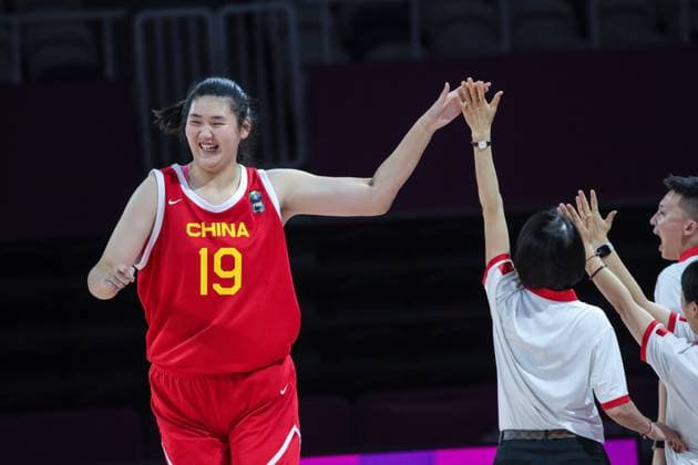 SHENZHEN, CHINA - JUNE 25: Zhang Ziyu 19 of China celebrates with teammates after scoring a game-high 36 points during the FIBA U18 Women s Asia Cup 2024 Group B match between New Zealand and China at Longhua Cultural and Sports Center on June 25, 2024 in Shenzhen, Guangdong Province of China.  Copyright: xVCGx 111504020888
