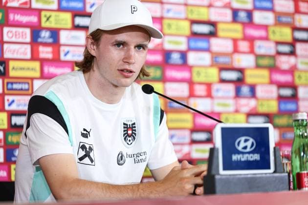SOCCER - UEFA EURO, EM, Europameisterschaft,Fussball 2024 BERLIN,GERMANY,26.JUN.24 - SOCCER -UEFA EURO 2024, OEFB, Oesterreichischer Fussball-Bund, press conference, PK, Pressekonferenz Image shows Patrick Wimmer (AUT). GEPAxpictures xArminxRauthner