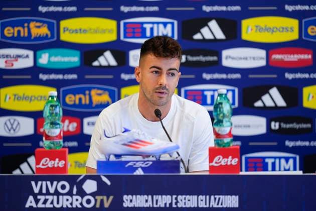 Italy s Stephan El Shaarawy speaks with the media during a Italy training session at Hemberg-Stadion on June 26, 2024 in Iserlohn, Germany. - Soccer.  Copyright: xFabioxFerrari LaPressex
