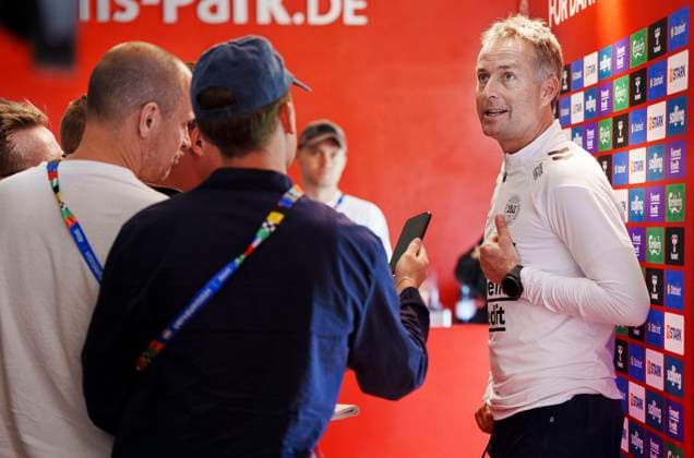 Danish coach Kasper Hjulmand during the national team s mixed zone in Freudenstadt, Germany Wednesday, June 26, 2024 Photo Liselotte Sabroe Ritzau Scanpix , Freudenstadt Germany  Copyright: Ritzau Scanpix LiselottexSabroex spdk20240626-145835-L