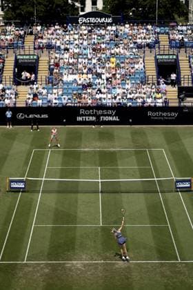 Katie Boulter of GBR in action on Centre Court at Eastbourne Rothesay International Eastbourne, Day 4, Tennis, Devonshire Park, Eastbourne, UK - 26 June 2024  Copyright: xEllaxLing Shutterstockx 14558912as