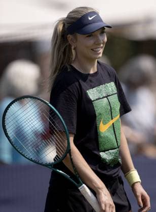 Katie Boulter of GB smiles during practice Rothesay International Eastbourne, Day 4, Tennis, Devonshire Park, Eastbourne, UK - 26 June 2024  Copyright: xEllaxLing Shutterstockx 14558912ao
