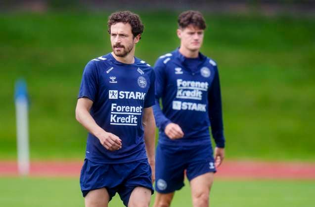 Thomas Delaney L and Christian Noergaard during the national team s training in Freudenstadt, Germany Wednesday, June 26, 2024 Photo Liselotte Sabroe Ritzau Scanpix , Freudenstadt Germany  Copyright: Ritzau Scanpix LiselottexSabroex spdk20240626-162025-L