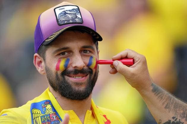 Romania s supporters during the Euro 2024 soccer match between Slovakia and Romania at the Frankfurt Arena , Frankfurt , Germany - Wednesday 26 June 2024. - Soccer .  Copyright: xSpada LaPressex