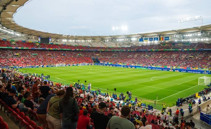 Uebersicht im Stadion, UEFA EURO 2024 Group E, Ukraine vs Belgium, Arena Stuttgart am 26 June 2024 in Stuttgart, Germany Photo by Silas Schueller DeFodi Images General internal view of the stadium, UEFA EURO 2024 Group E, Ukraine vs Belgium, Arena Stuttgart on June 26, 2024 in Stuttgart, Germany Photo by Silas Schueller DeFodi Images Defodi 738 738 UKRBEL 20240626 129 Defodi-738