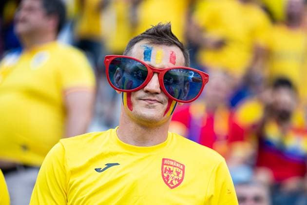 Romanian fans GER, Slovakia SVK vs Romania ROU , European Football Championship, UEFA EURO 2024, Group E, Matchday 3, 26 06 2024 GER, Slovakia SVK vs Romania ROU , European Football Championship, UEFA EURO 2024, Group E, Matchday 3, 26 06 2024 Frankfurt Copyright: xEibner-Pressefoto RogerxBuerkex EP