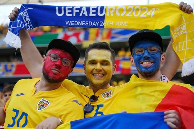 Fans from Romania Frankfurt 26 06 2024 Slovakia vs Romania, EURO2024 M33 Group E, EM Arena Frankfurt