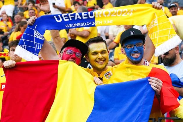 Fans from Romania Frankfurt 26 06 2024 Slovakia vs Romania, EURO2024 M33 Group E, EM Arena Frankfurt