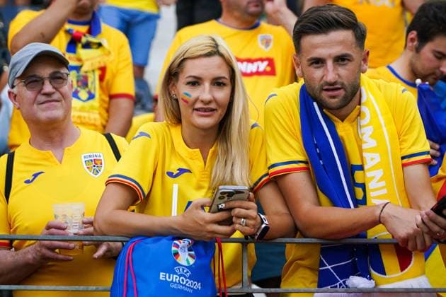 Fans from Romania Frankfurt 26 06 2024 Slovakia vs Romania, EURO2024 M33 Group E, EM Arena Frankfurt