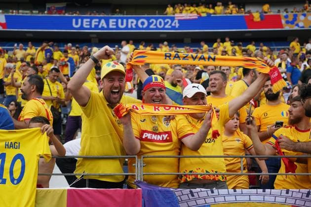 Fans from Romania Frankfurt 26 06 2024 Slovakia vs Romania, EURO2024 M33 Group E, EM Arena Frankfurt
