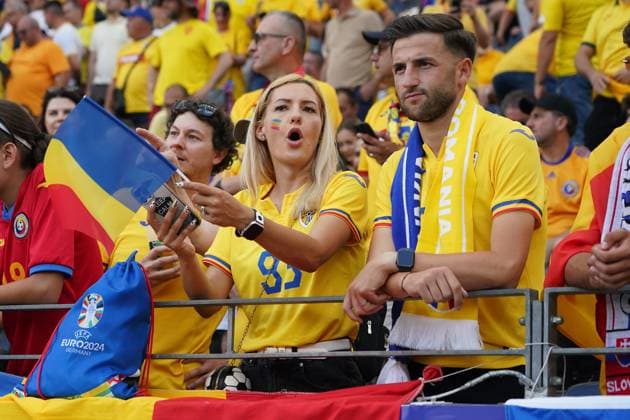 Fans from Romania Frankfurt 26 06 2024 Slovakia vs Romania, EURO2024 M33 Group E, EM Arena Frankfurt