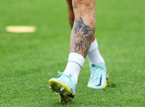 Nicolae Stanciu of Romania tattoos on leg during warm up Slovakia v Romania, UEFA European Championship, EM, Europameisterschaft 2024, Group E, Football, Frankfurt Arena, Frankfurt am Main, Germany - 26 Jun 2024 EDITORIAL USE ONLY No use with unauthorised audio, video, data, fixture lists, club league logos or live services. Online in-match use limited to 120 images, no video emulation. No use in betting, games or single club league player publications. Copyright: xKieranxMcManus Shutterstockx 14555603s