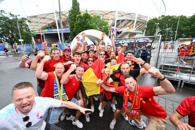 Ukraine v Belgium Group E - UEFA EURO, EM, Europameisterschaft,Fussball 2024 STUTTGART, GERMANY - JUNE 26 : Supporters and fans ahead of the the UEFA EURO 2024 European Football Championship tournament group E stage match between Ukraine and Belgium at Stuttgart Arena on June 26, 2024 in Stuttgart, Germany, 26 06 2024 Stuttgart Germany  Copyright: xVincentxKalutx