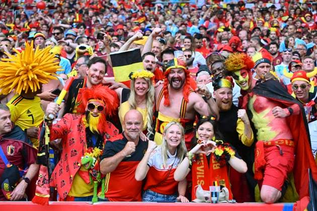 Ukraine v Belgium Group E - UEFA EURO, EM, Europameisterschaft,Fussball 2024 STUTTGART, GERMANY - JUNE 26 : Supporters and fans ahead of the the UEFA EURO 2024 European Football Championship tournament group E stage match between Ukraine and Belgium at Stuttgart Arena on June 26, 2024 in Stuttgart, Germany, 26 06 2024 Stuttgart Germany  Copyright: xVincentxKalutx
