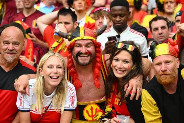 Ukraine v Belgium Group E - UEFA EURO, EM, Europameisterschaft,Fussball 2024 STUTTGART, GERMANY - JUNE 26 : Supporters and fans ahead of the the UEFA EURO 2024 European Football Championship tournament group E stage match between Ukraine and Belgium at Stuttgart Arena on June 26, 2024 in Stuttgart, Germany, 26 06 2024 Stuttgart Germany  Copyright: xVincentxKalutx