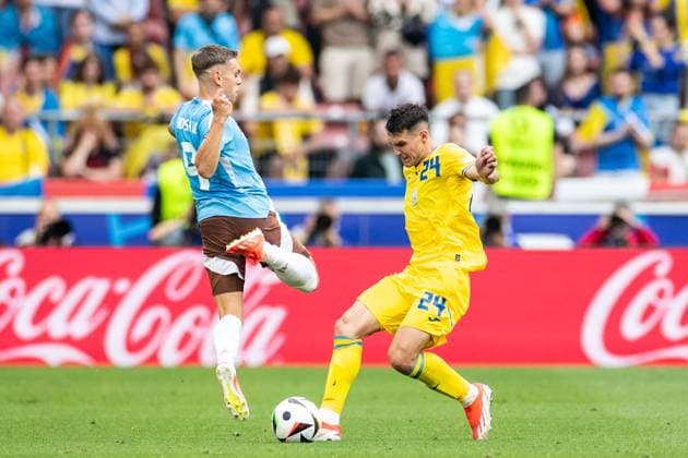 UEFA EURO 2024 Ukraine Belgium 26 06 2024 Oleksandr Tymchyk Ukraine, 24 UEFA EURO 2024 Ukraine Belgium Stuttgart Stadium, Stuttgart 26 06 2024 Copyright: xBEAUTIFULxSPORTS Buriakovx