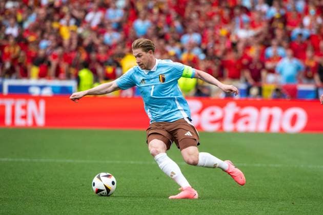 Kevin de Bruyne Belgium, 07 on the ball, GER, Ukraine UKR vs Belgium BEL , European Football Championship, UEFA EURO 2024, Group E, Matchday 3, 26 06 2024 GER, Ukraine UKR vs Belgium BEL , European Football Championship, UEFA EURO 2024, Group E, Matchday 3, 26 06 2024 Stuttgart Copyright: xEibner-Pressefoto Memmlerx EP_MMR