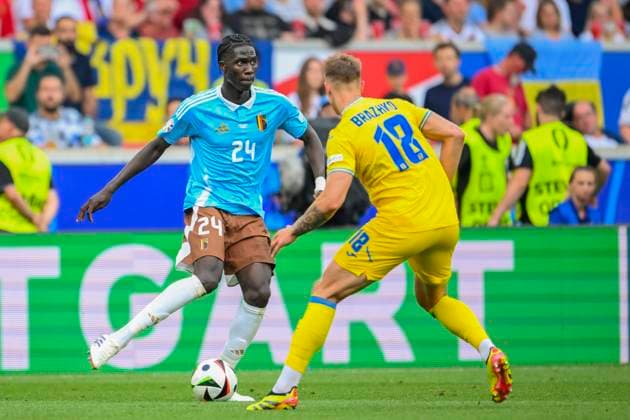 Ukraine v Belgium Group E - UEFA EURO, EM, Europameisterschaft,Fussball 2024 STUTTGART, GERMANY - JUNE 26 : Onana Amadou midfielder of Belgium in action pictured during the UEFA EURO 2024 European Football Championship tournament group E stage match between Ukraine and Belgium at Stuttgart Arena on June 26, 2024 in Stuttgart, Germany, 26 06 2024 Stuttgart Germany  Copyright: xVincentxKalutx
