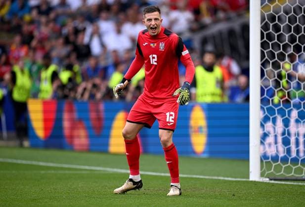 Soccer Euro 2024 Group E 26 06 2024 Ukraine Belgium Goalkeeper Anatoliy Trubin Ukraine