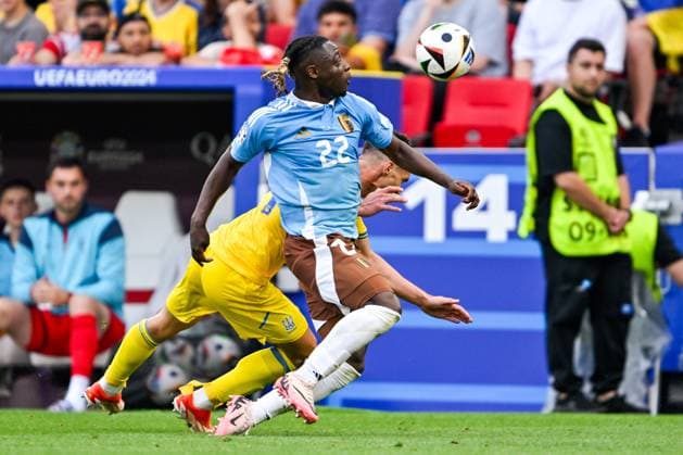 Ukraine v Belgium Group E - UEFA EURO, EM, Europameisterschaft,Fussball 2024 STUTTGART, GERMANY - JUNE 26 : Doku Jeremy forward of Belgium during the UEFA EURO 2024 European Football Championship tournament group E stage match between Ukraine and Belgium at Stuttgart Arena on June 26, 2024 in Stuttgart, Germany, 26 06 2024  Copyright: xDhax