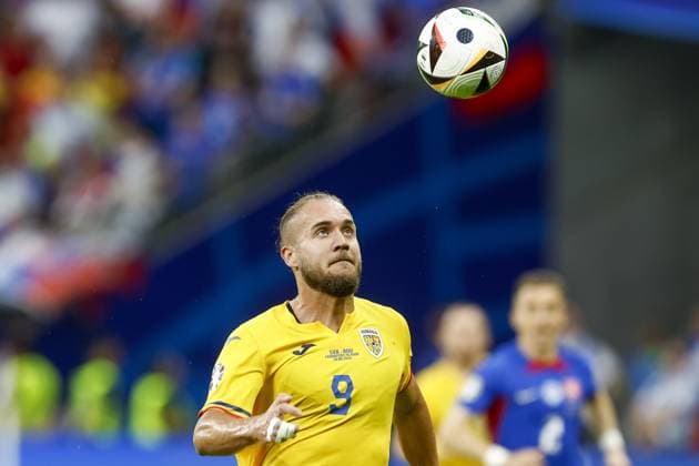 FRANKFURT, Olympia Stadium , 26-06-2024 , European Football Championship Euro2024, Group stage match no.33 between Slovakia and Romania. Romania player George Puscas Slovakia - Romania (Euro2024)  x25605414x Copyright: