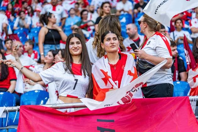 Fans of Georgia Georgia vs Portugal, Men, Football, Matchday 3, EURO 2024, 26 06 2024, European Championship, Group F Georgia vs Portugal, Men, Football, Matchday 3, EURO 2024, 26 06 2024, European Championship, Group F Gelsenkirchen Copyright: xEibner-Pressefoto BahhoxKarax EP_GEO